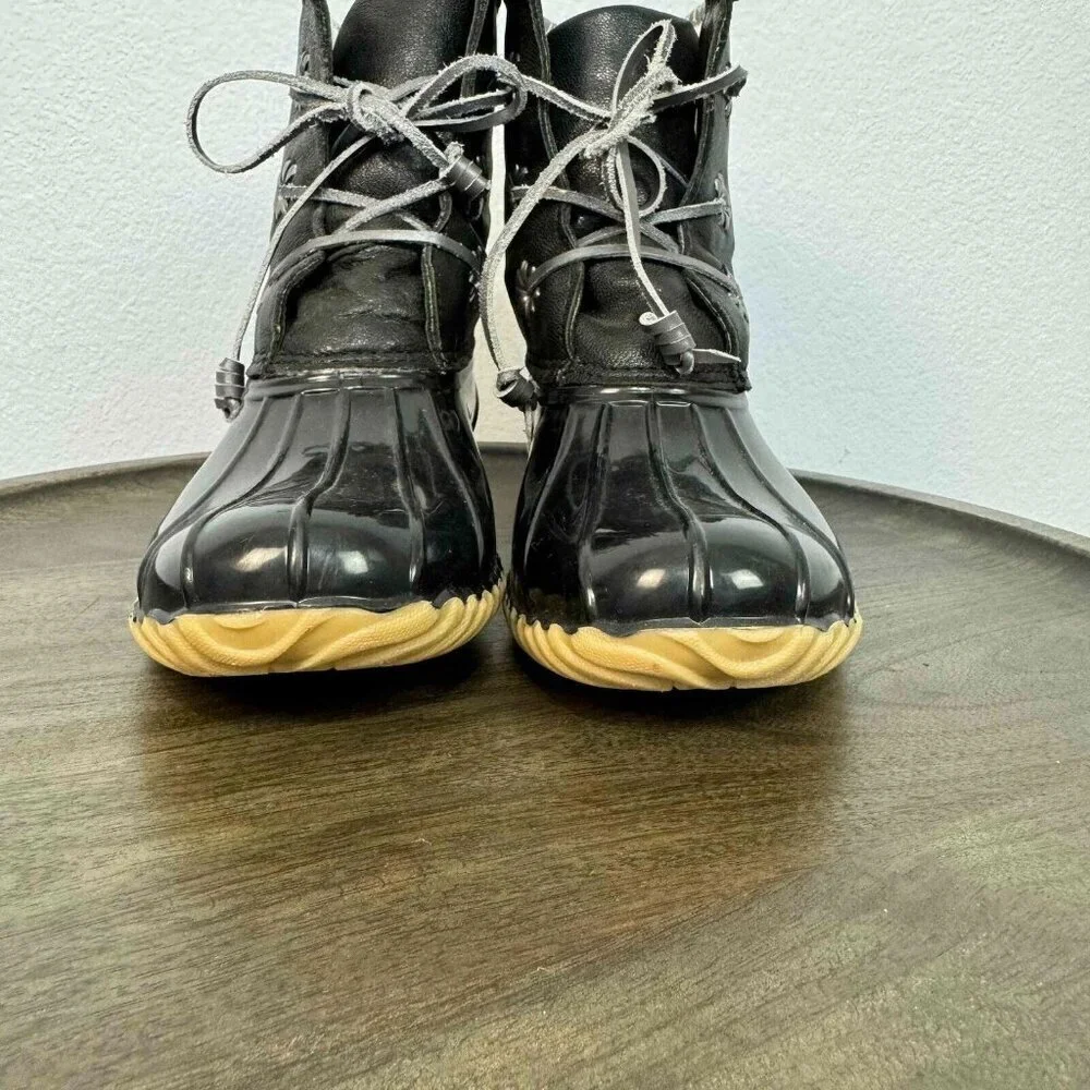Jack Rogers Women's Chloe Duck Boots Lace Up Waterproof Black Size 7M